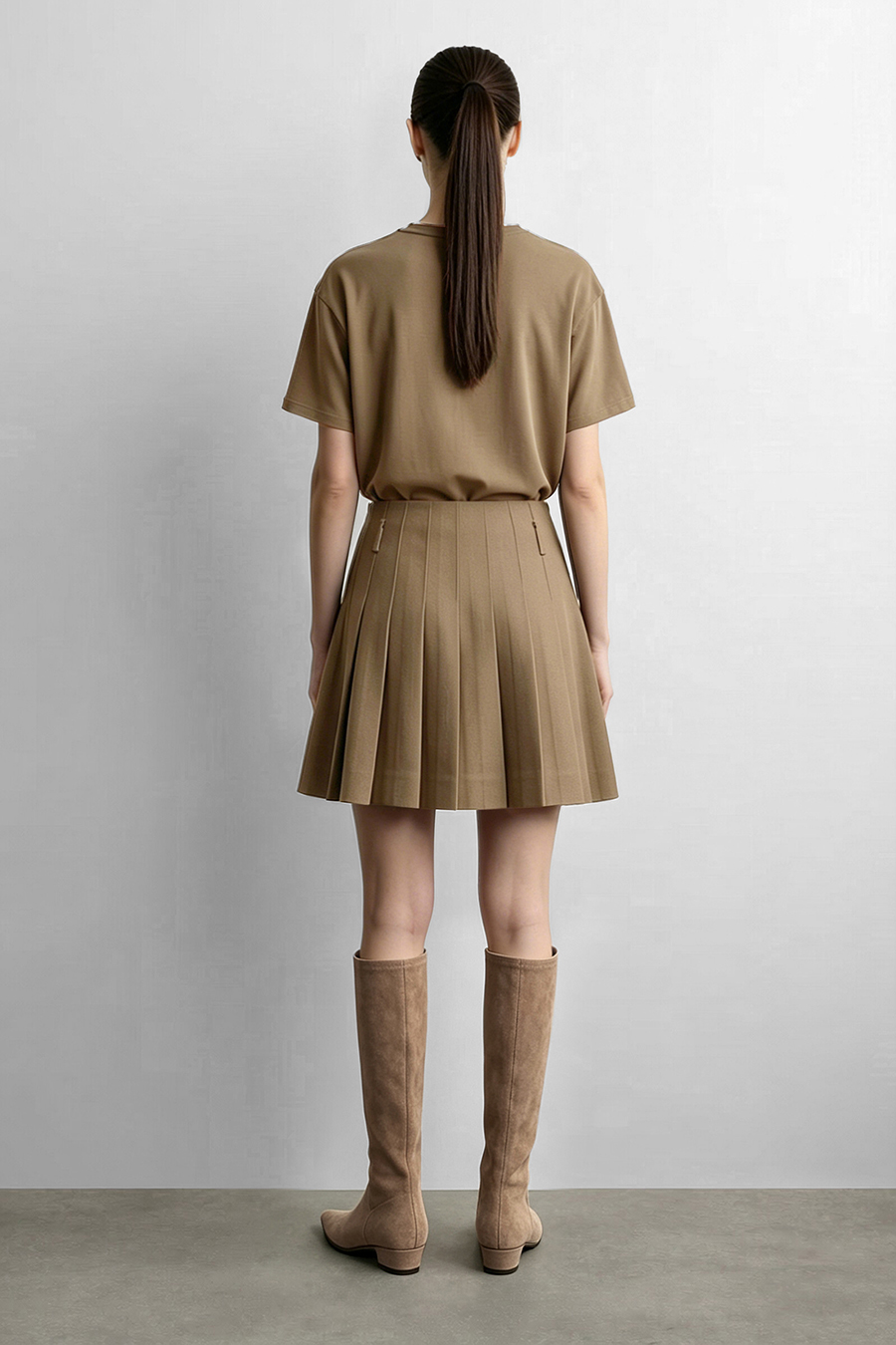 Box Pleat A-Line Skirt|AMII