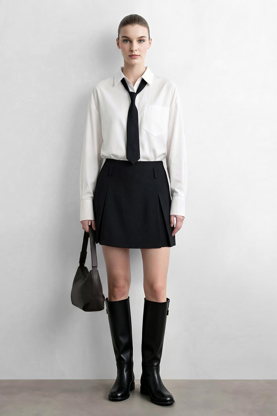 Box Pleat A-Line Skirt|AMII