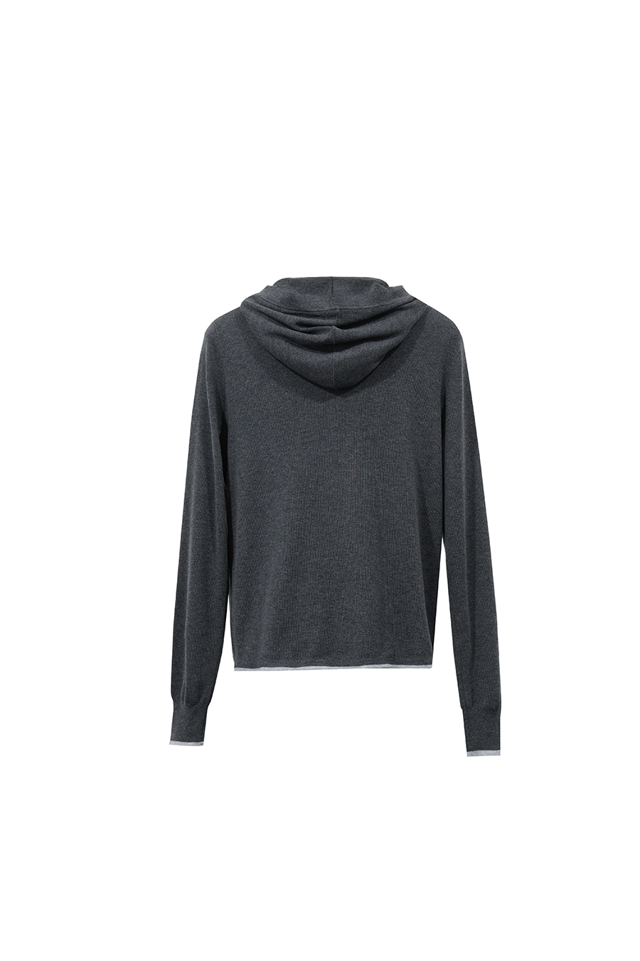 Hooded Zip-Up Knit Cardigan|AMII