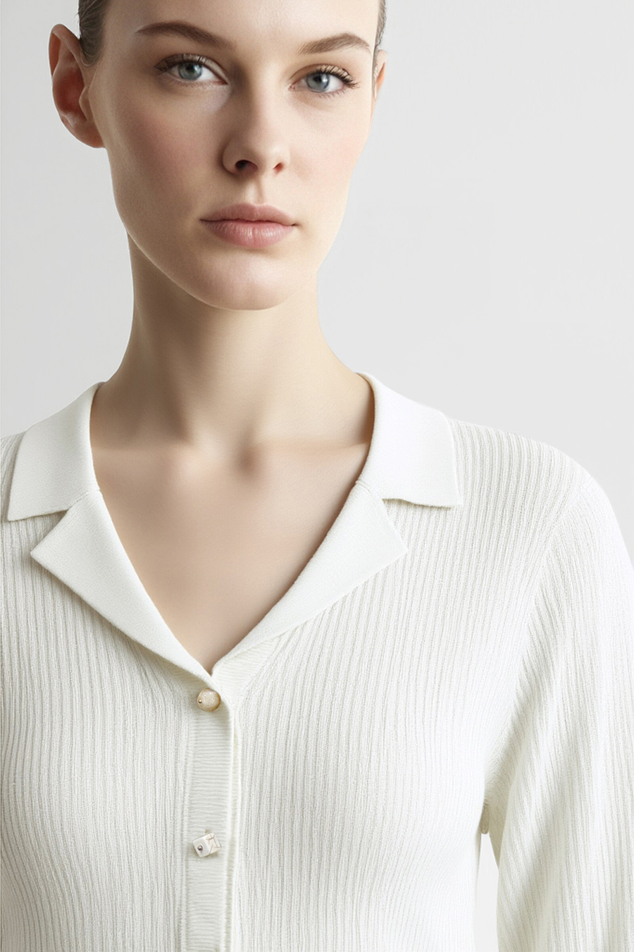 Lapel Collar Knit Cardigan | AMII