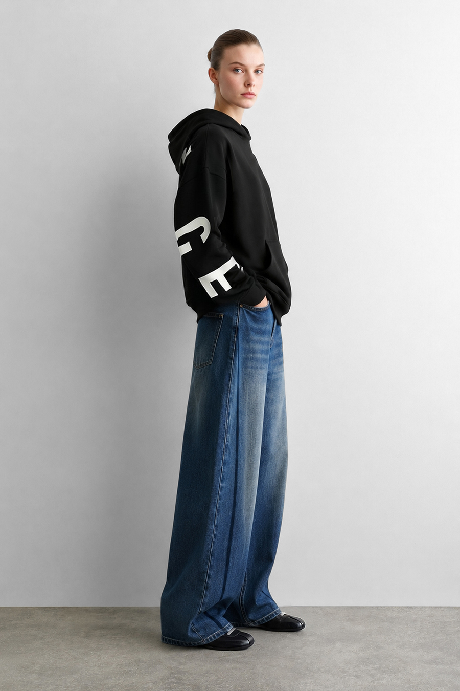 Contrast Wash Denim Pants | AMII