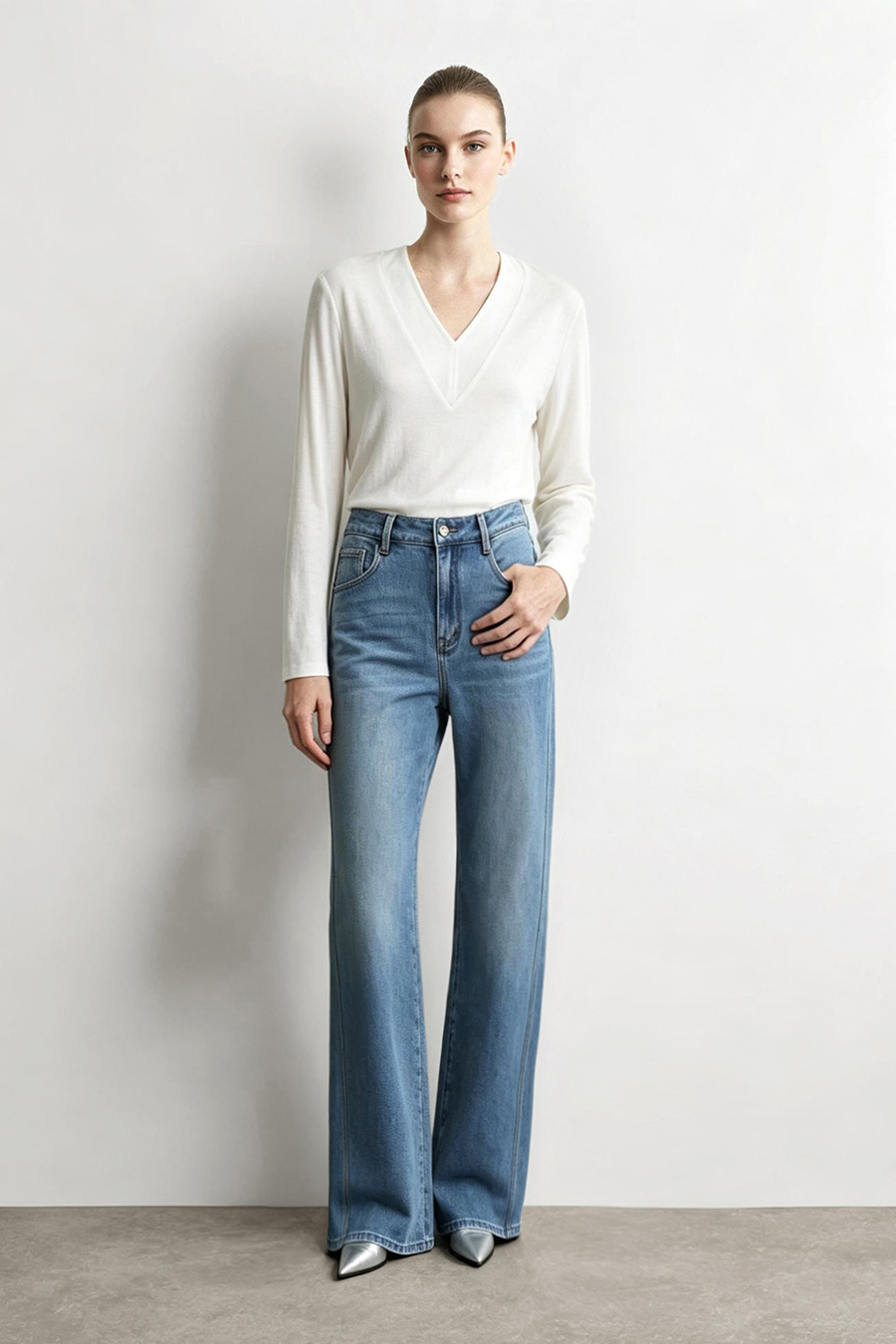 Cotton Flare Jeans | AMII