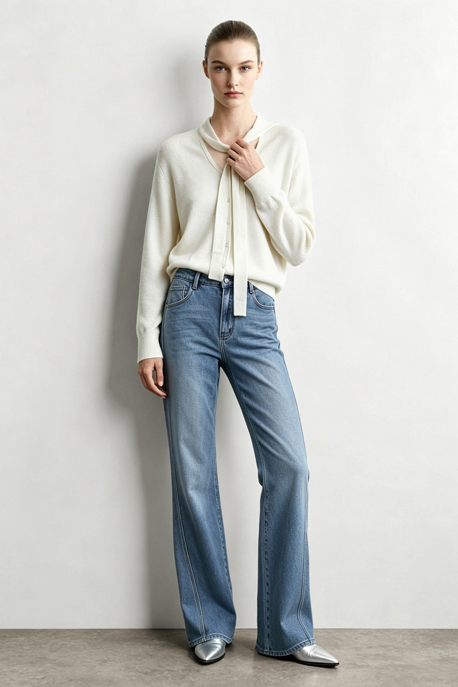 Cotton Flare Jeans | AMII