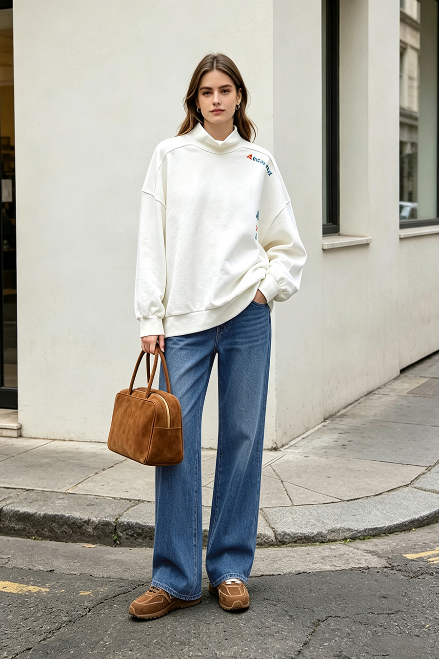 Cotton Straight Leg Jeans | AMII