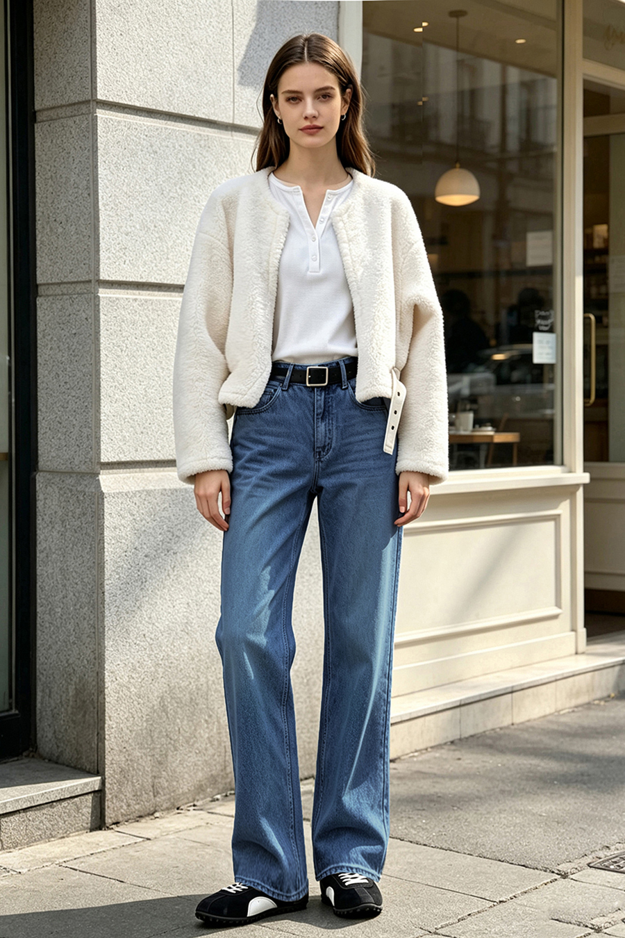 Cotton Straight Leg Jeans | AMII