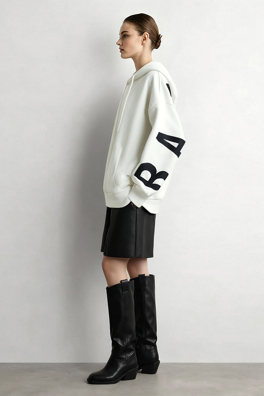Letter Print Hoodie|AMII