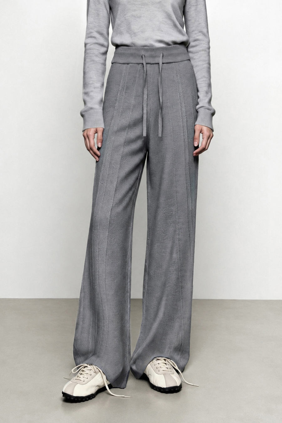 Drawstring Knit Casual Pants|AMII