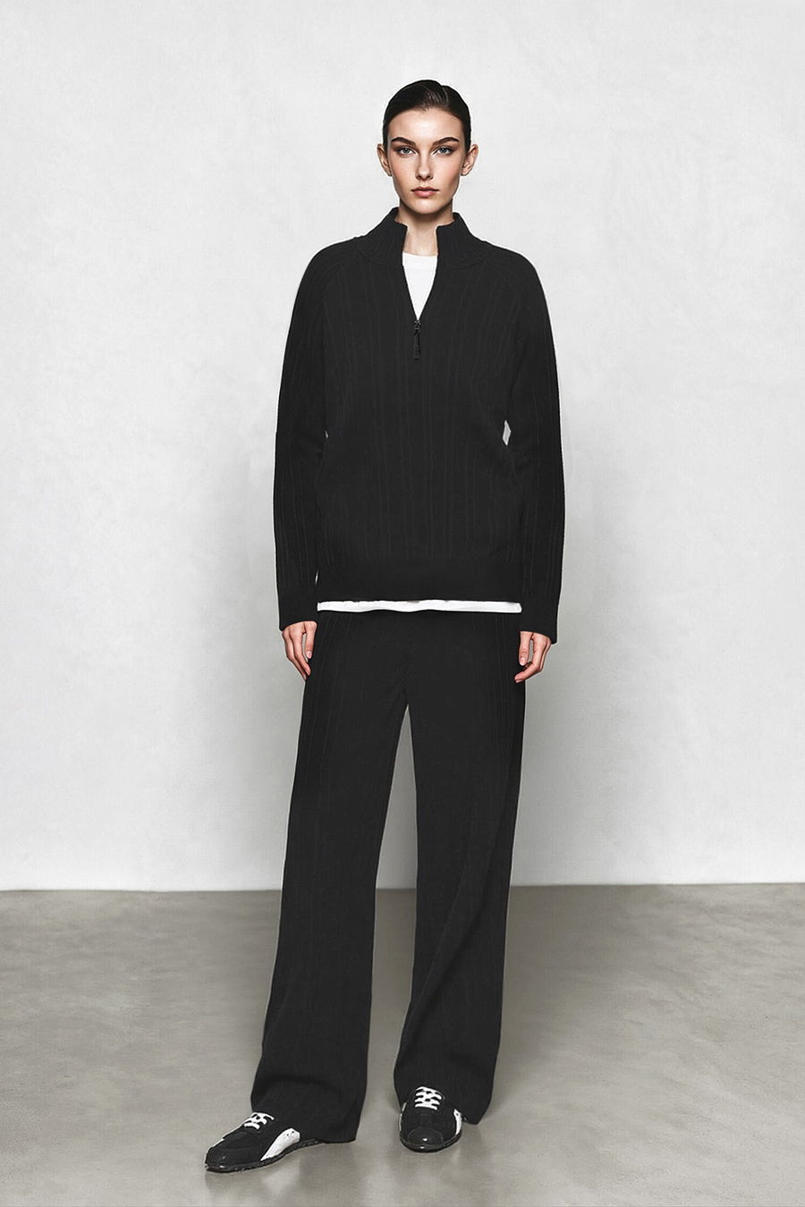 Drawstring Knit Casual Pants|AMII