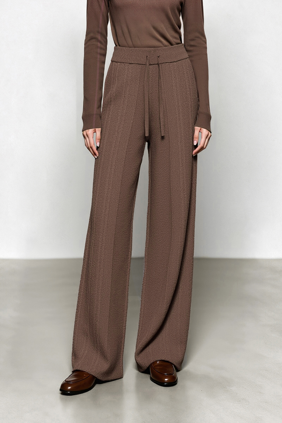 Drawstring Knit Casual Pants|AMII