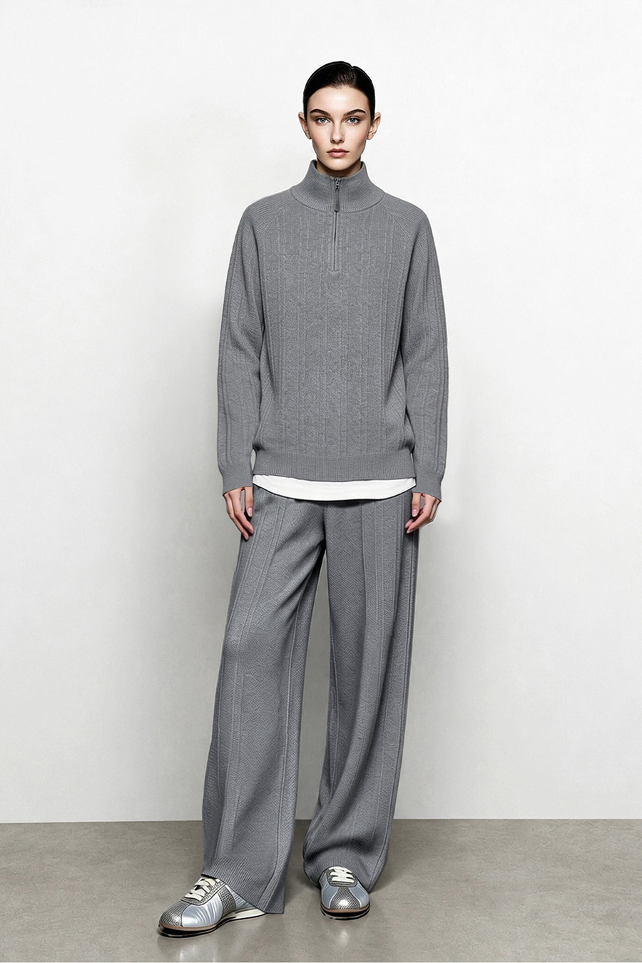 Drawstring Knit Casual Pants|AMII