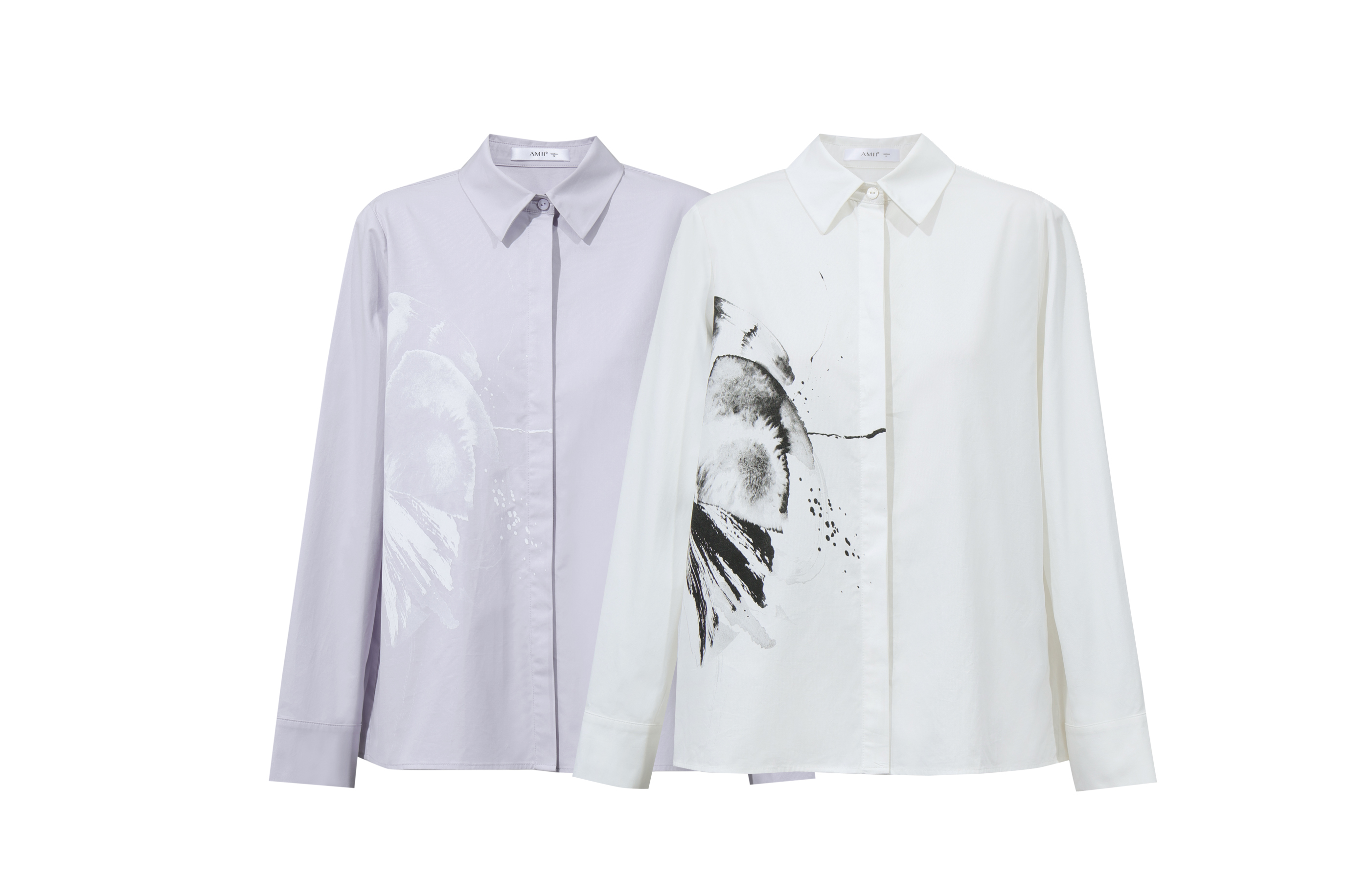 Printed Brushed Cotton Shirt|AMII