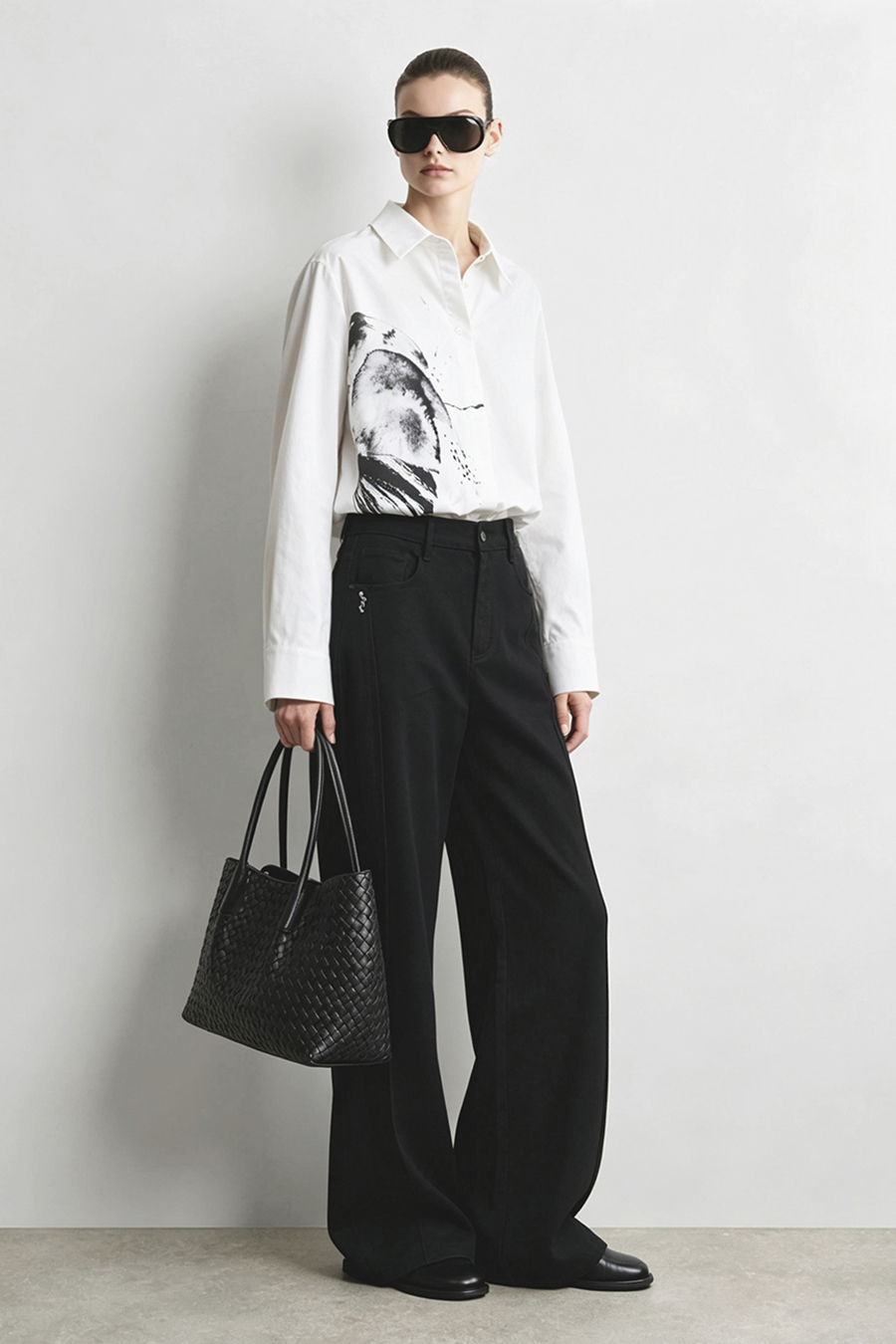 Printed Brushed Cotton Shirt|AMII