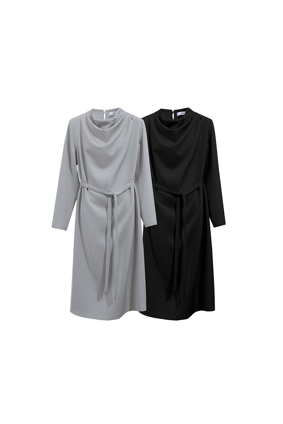 Long Sleeve Belted Dress | AMII
