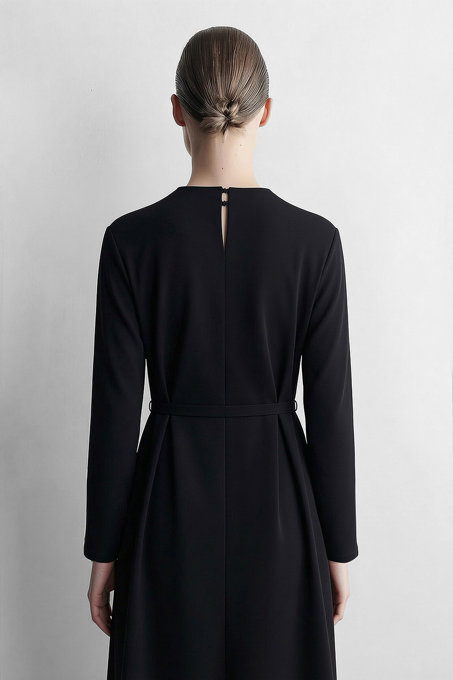 Long Sleeve Belted Dress | AMII