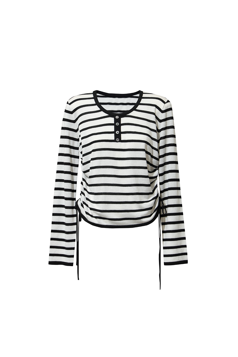 Striped Henley Sweater|AMII