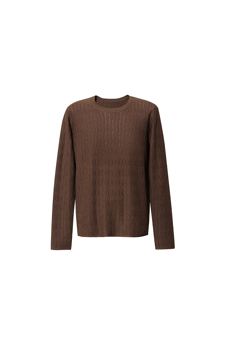 Crew Neck Cable‑Knit Hollow Sweater|AMII