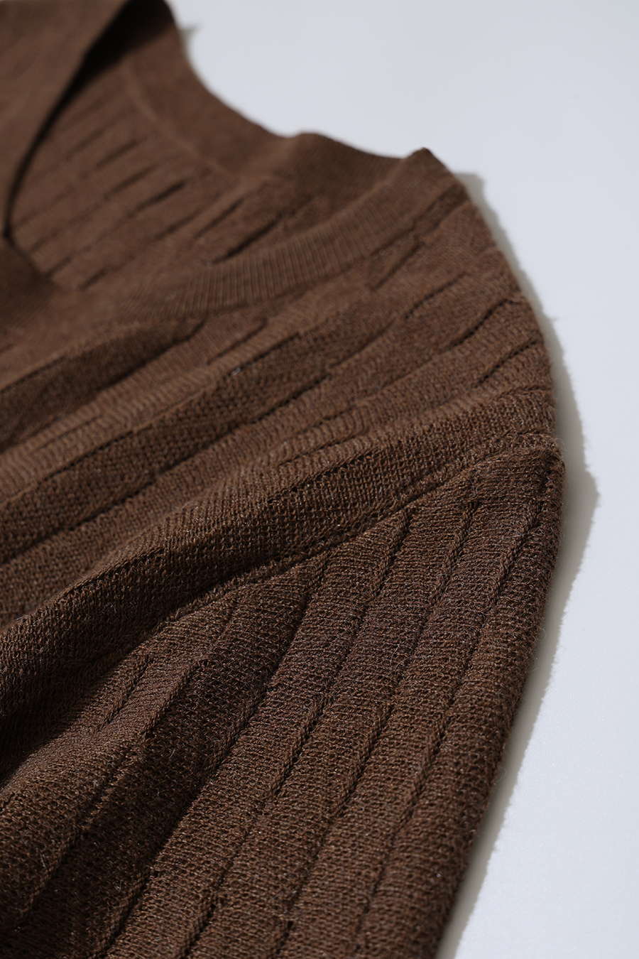Crew Neck Cable‑Knit Hollow Sweater|AMII