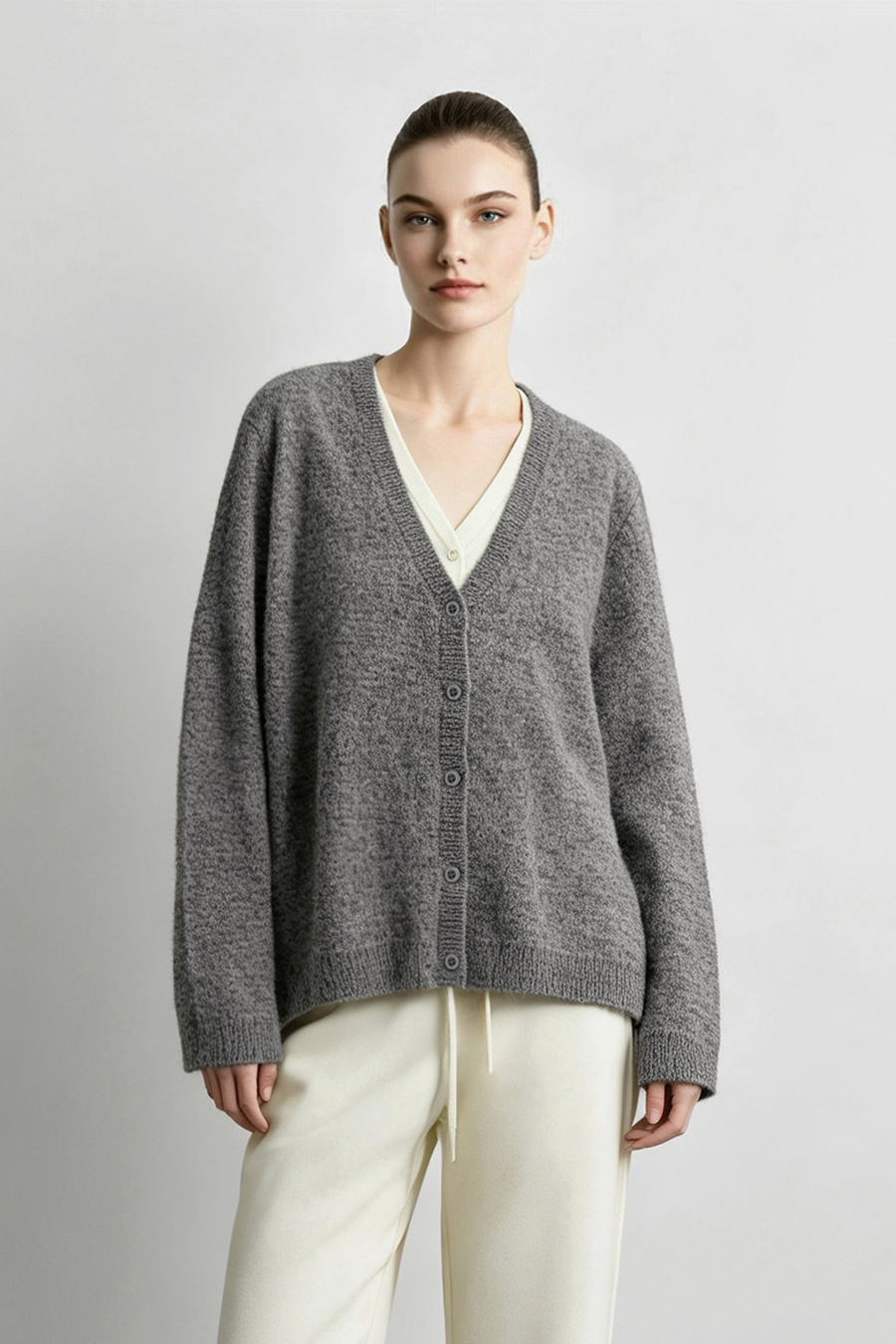 Color-Block Knit Cardigan|AMII