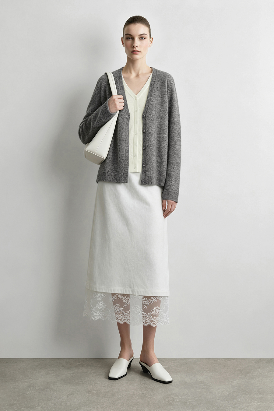 Color-Block Knit Cardigan|AMII
