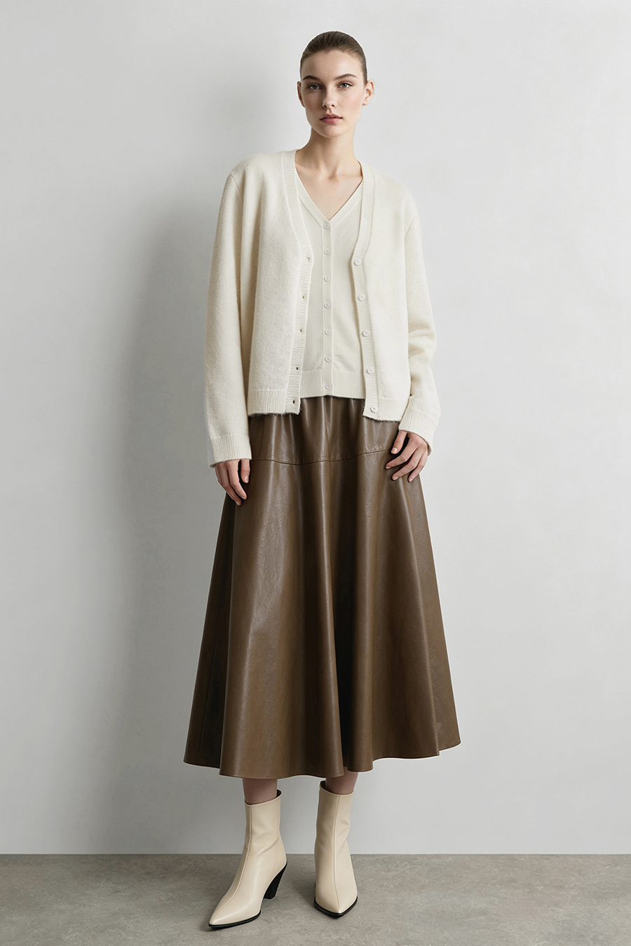 Color-Block Knit Cardigan|AMII