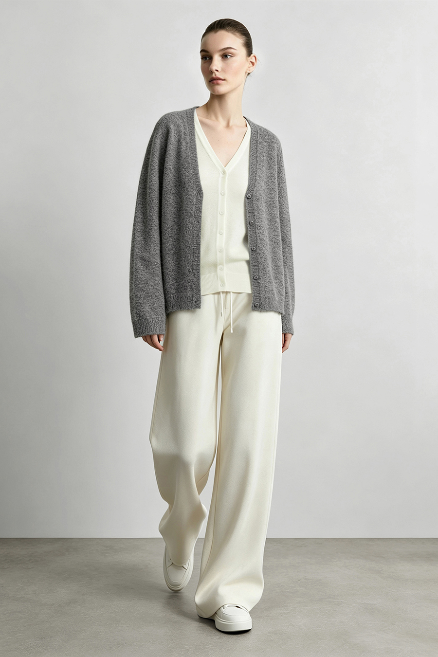 Color-Block Knit Cardigan|AMII