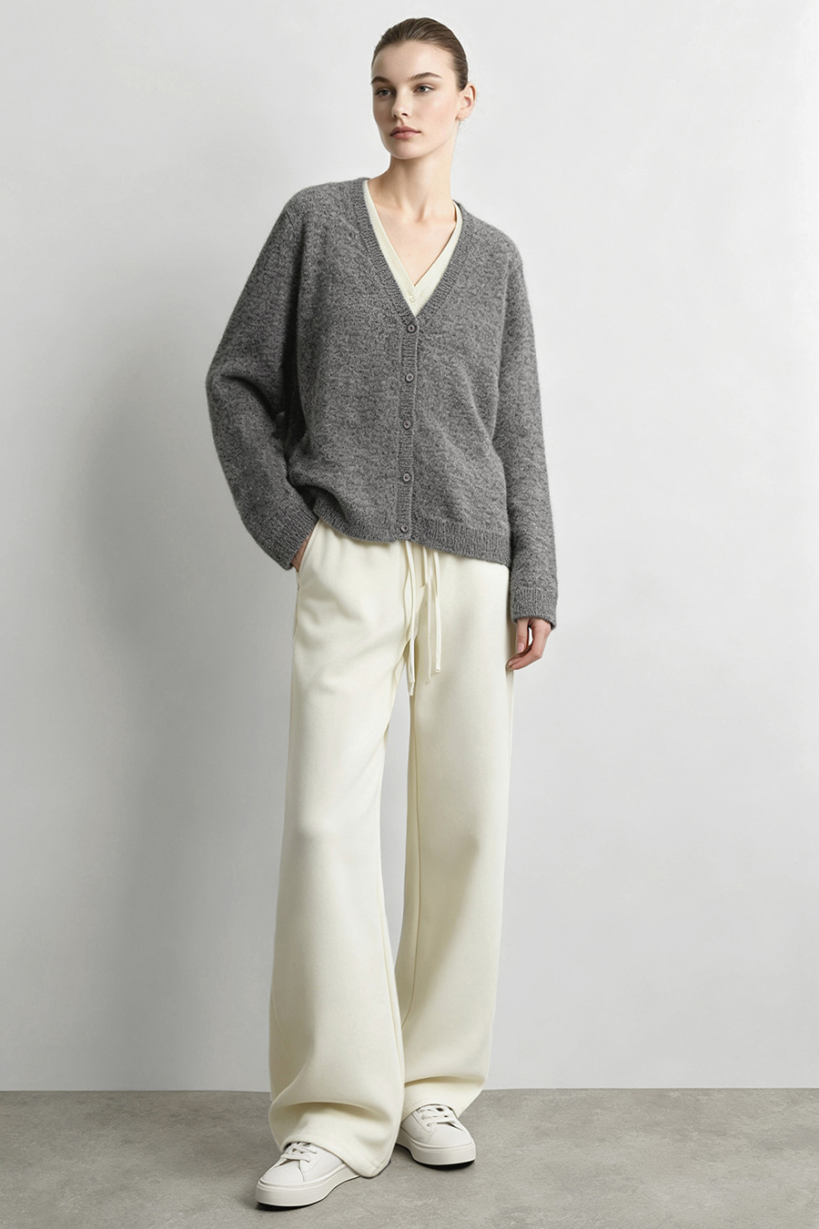Color-Block Knit Cardigan|AMII