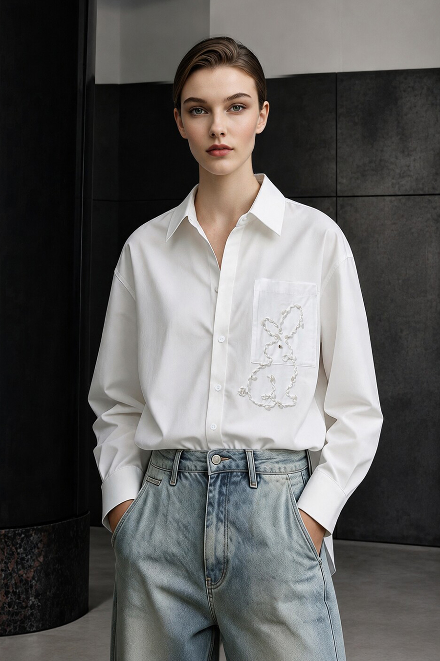Beaded Braid-Trim Blouse|AMII