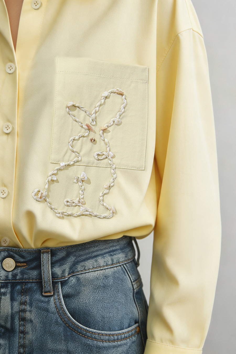 Beaded Braid-Trim Blouse|AMII