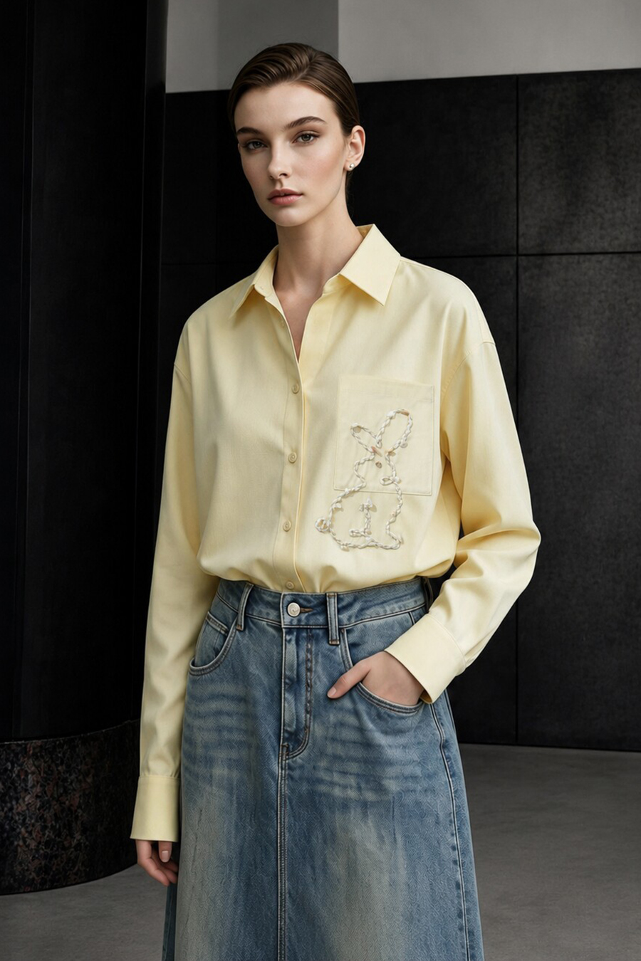 Beaded Braid-Trim Blouse|AMII