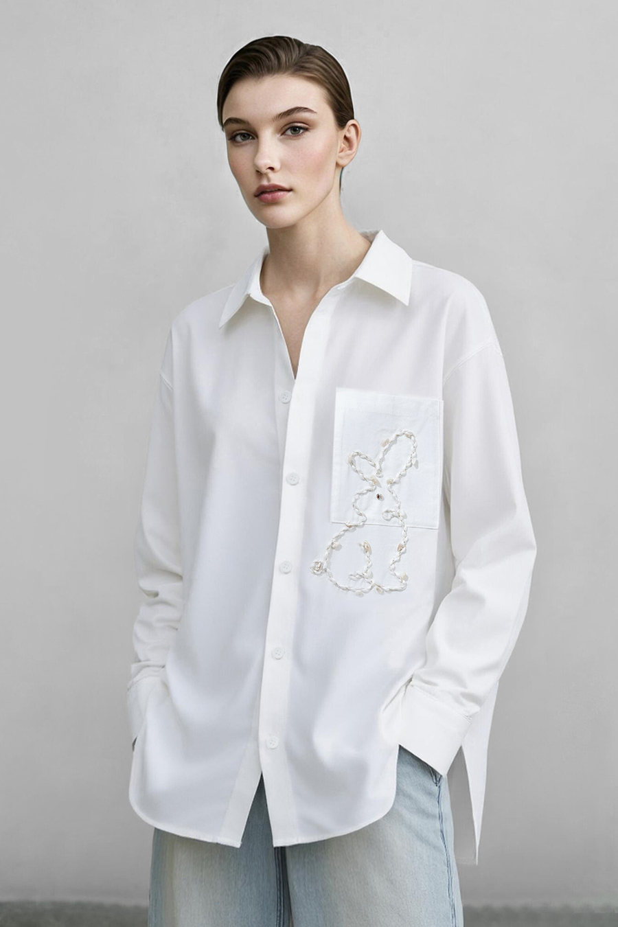 Beaded Braid-Trim Blouse|AMII