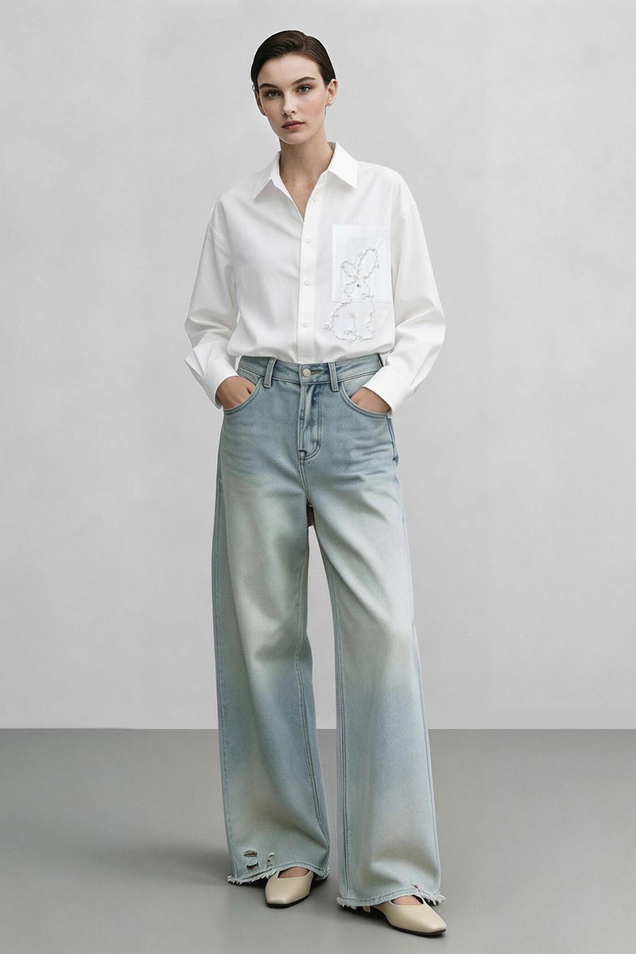 Beaded Braid-Trim Blouse|AMII