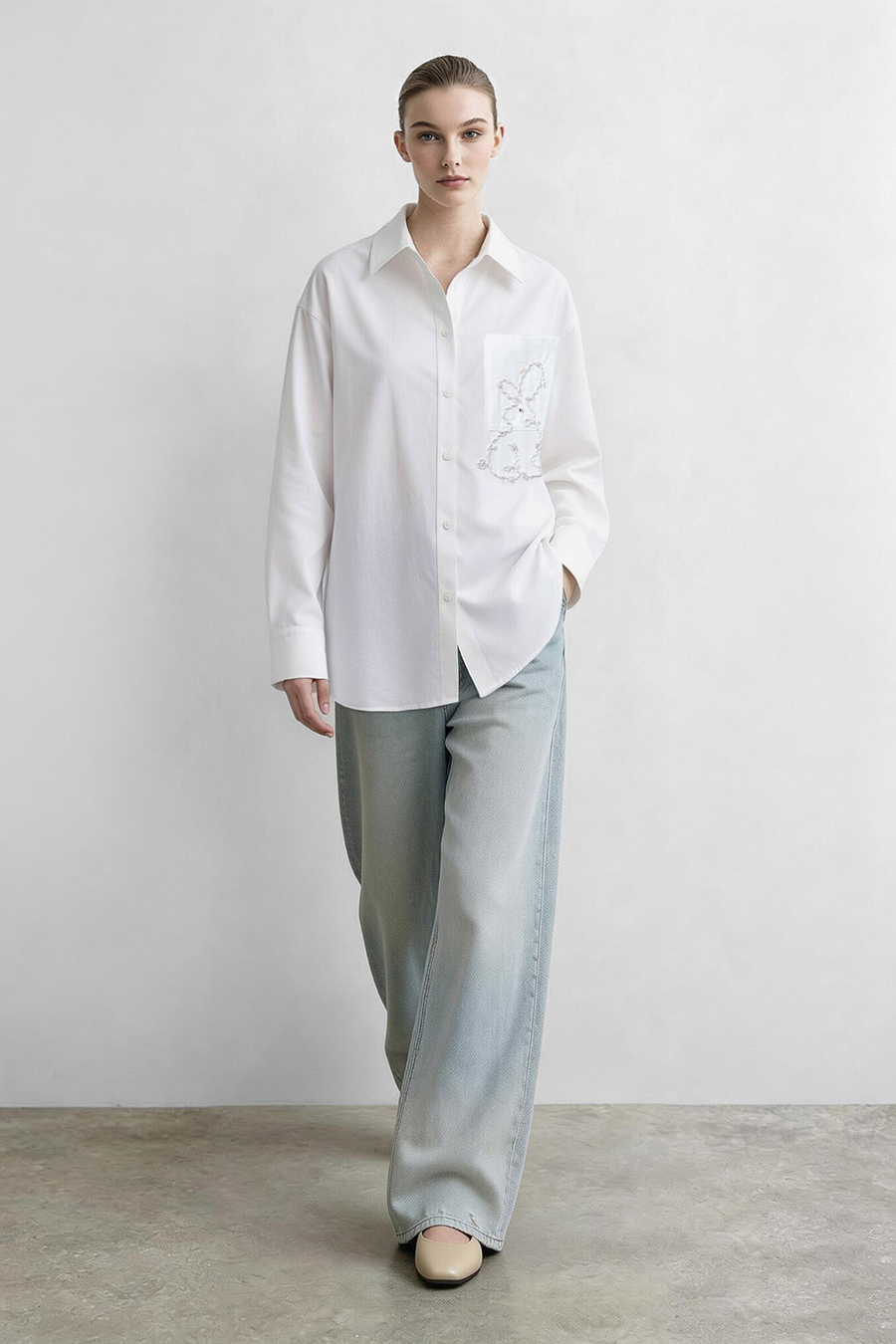 Beaded Braid-Trim Blouse|AMII