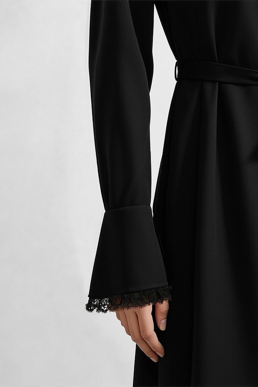 Satin Belted Dress|AMII