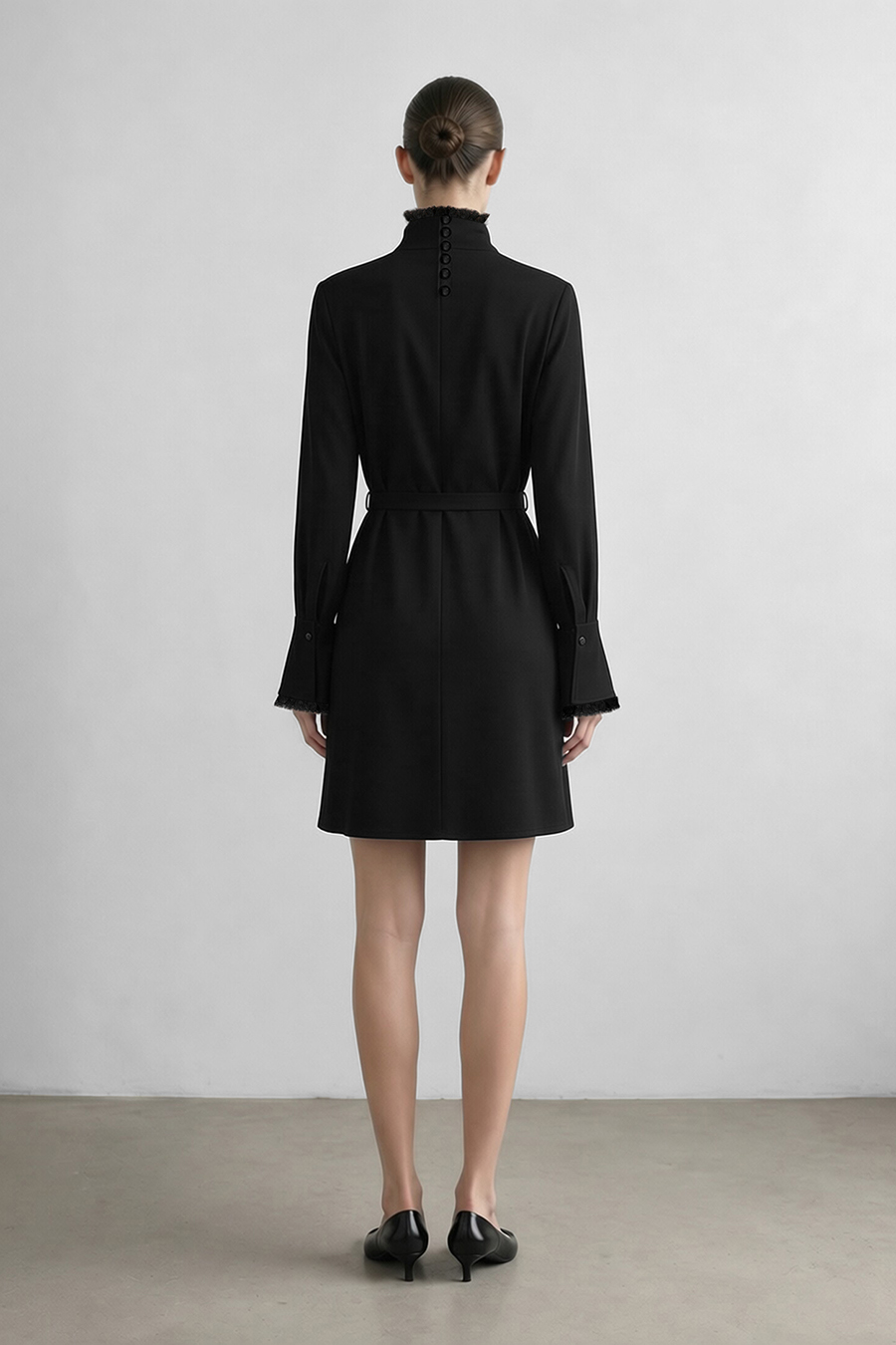 Satin Belted Dress|AMII