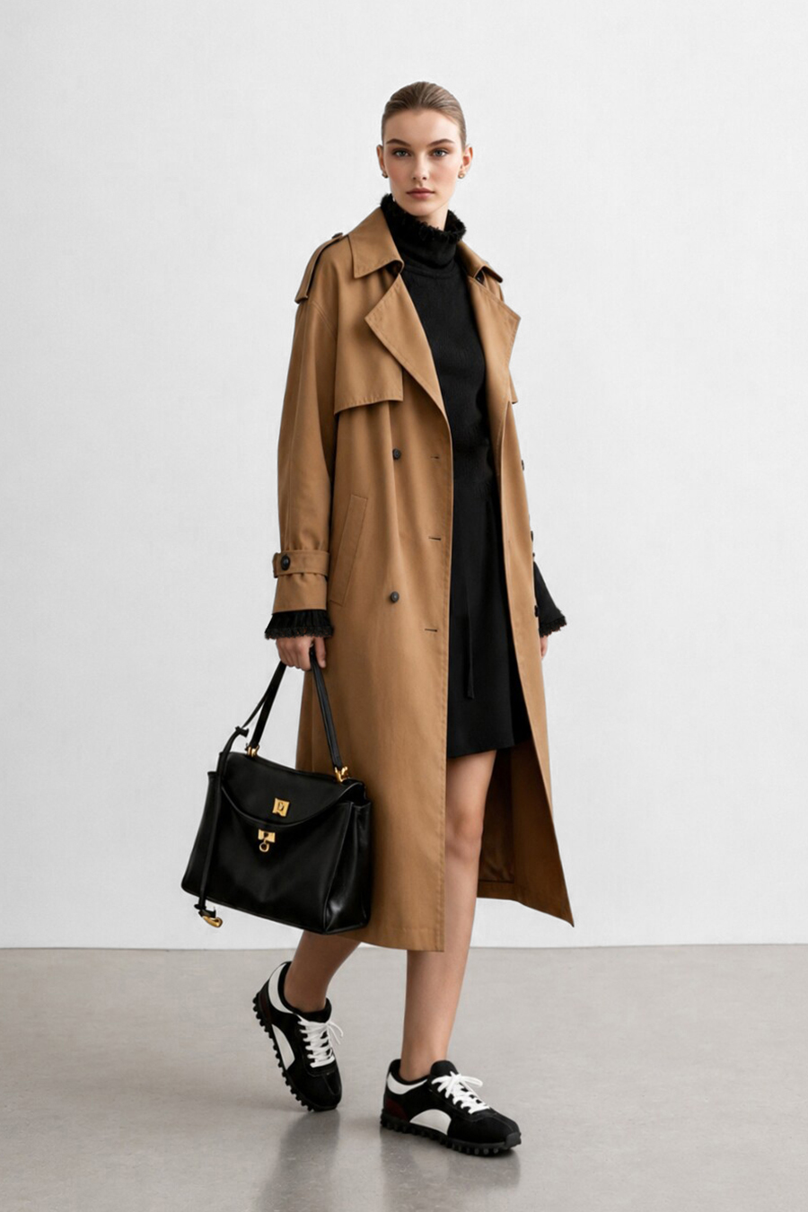 Satin Belted Dress|AMII