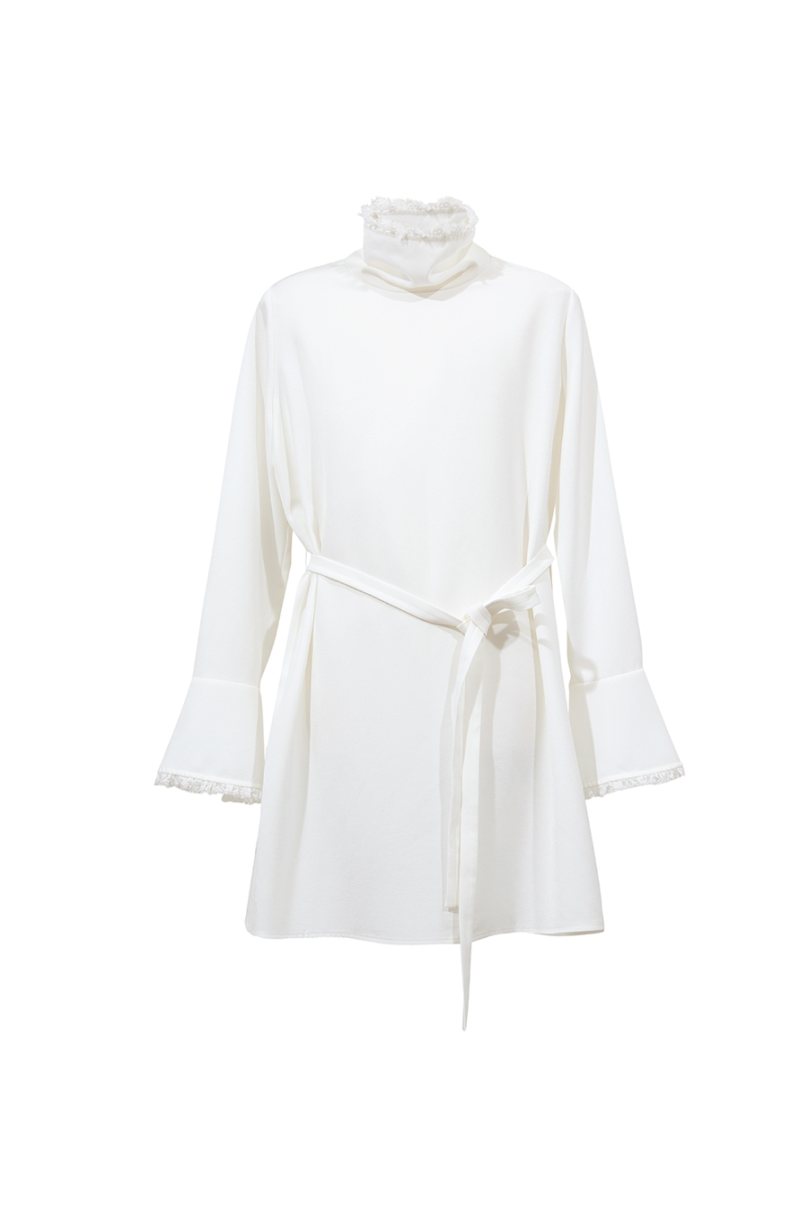 Satin Belted Dress|AMII