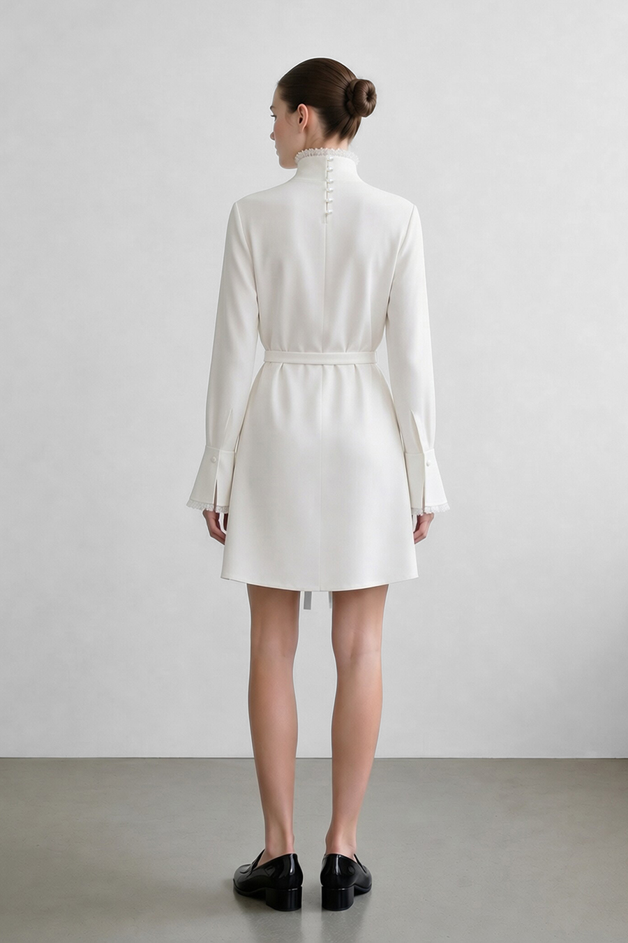 Satin Belted Dress|AMII