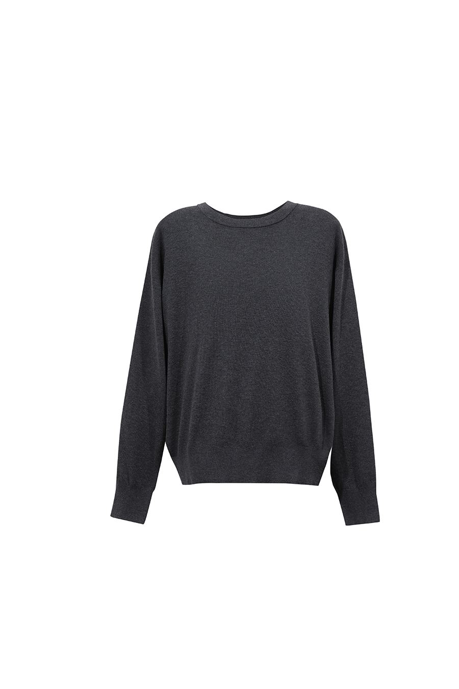 Crew Neck Loose-Fit Long Sleeve Sweater|AMII