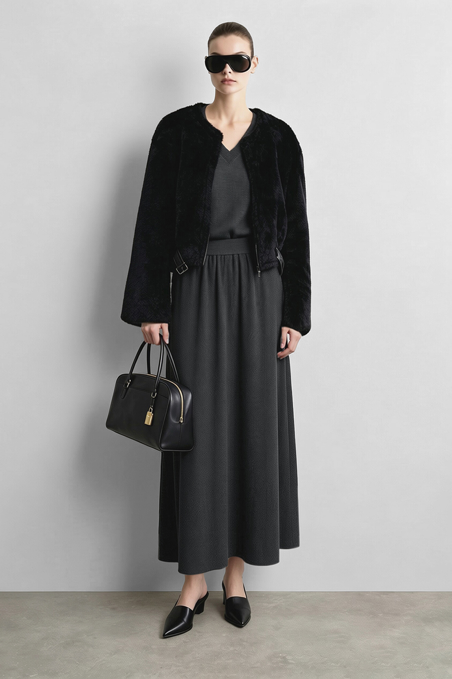 A-Line Knit Midi Skirt|AMII