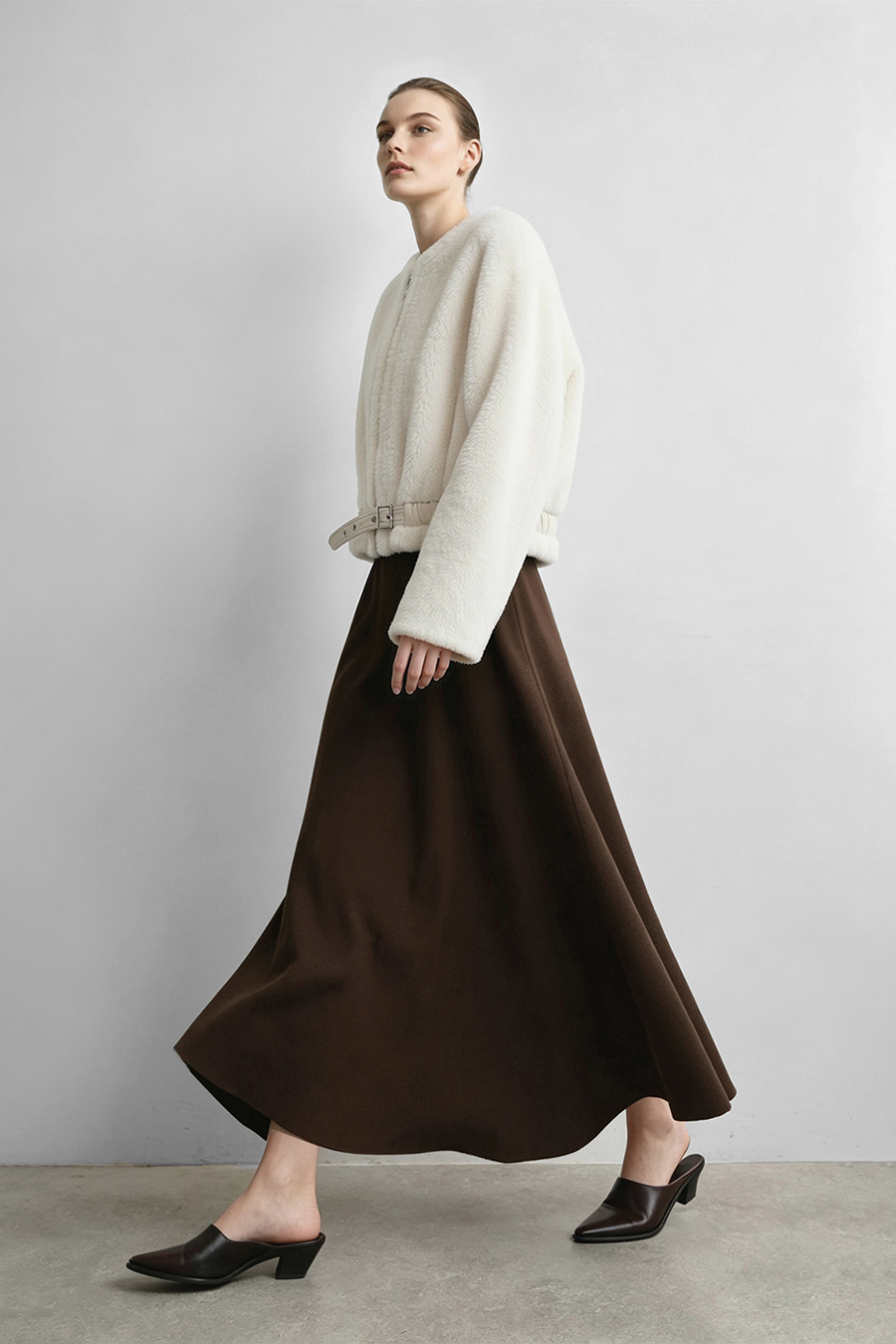 A-Line Knit Midi Skirt|AMII