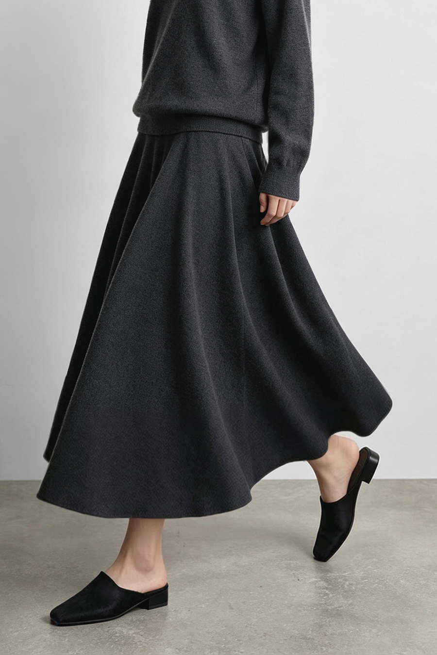 A-Line Knit Midi Skirt|AMII