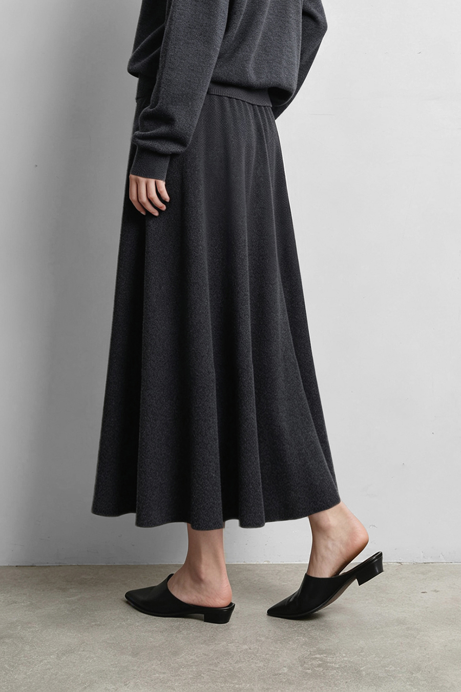 A-Line Knit Midi Skirt|AMII
