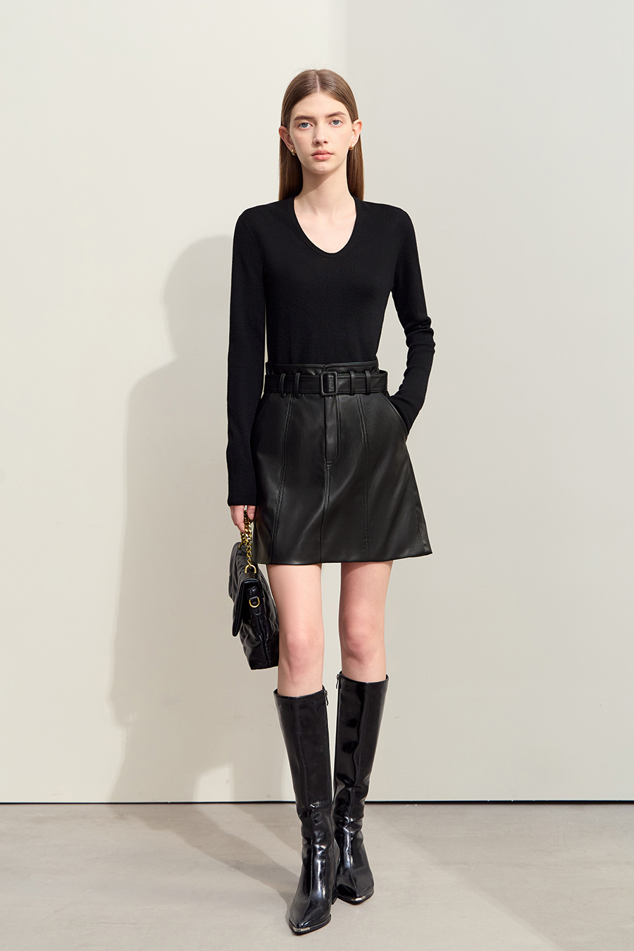Eco-Leather Skirt|AMII