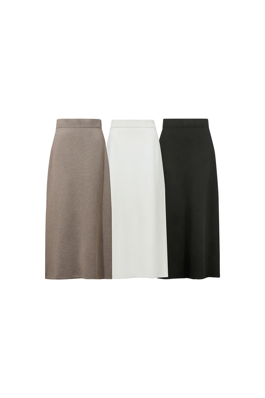 Back-Slit Knit Skirt|AMII