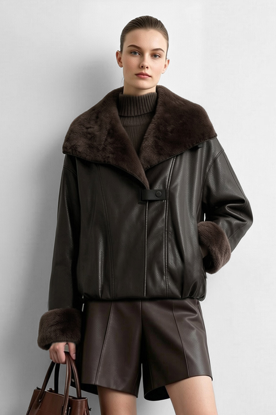 Eco Vegan Leather Padded Jacket|AMII