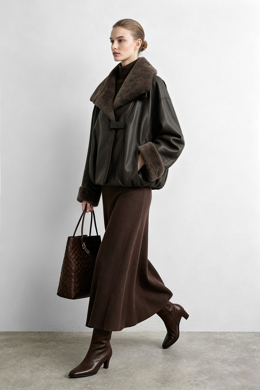 Eco Vegan Leather Padded Jacket|AMII