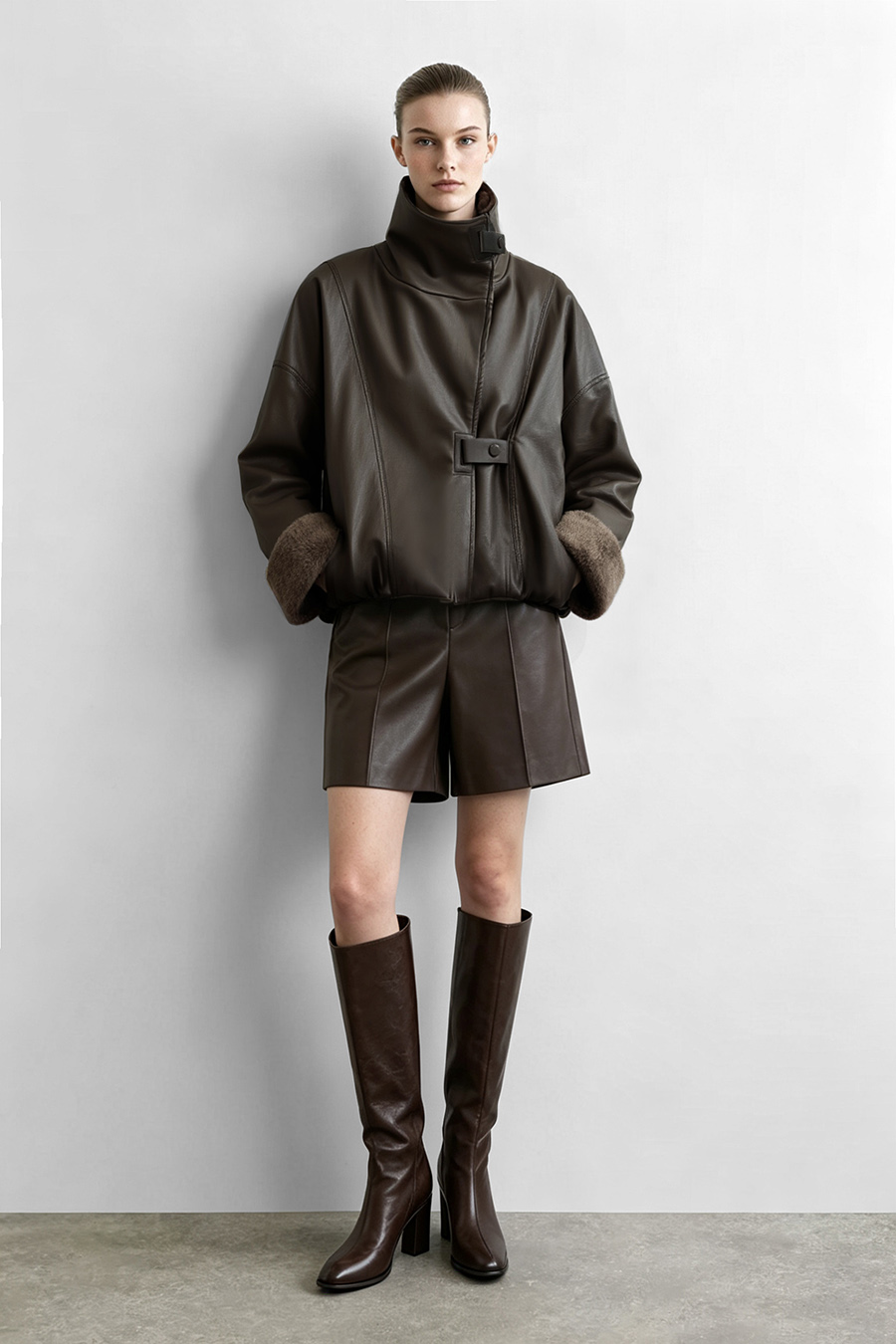 Eco Vegan Leather Padded Jacket|AMII