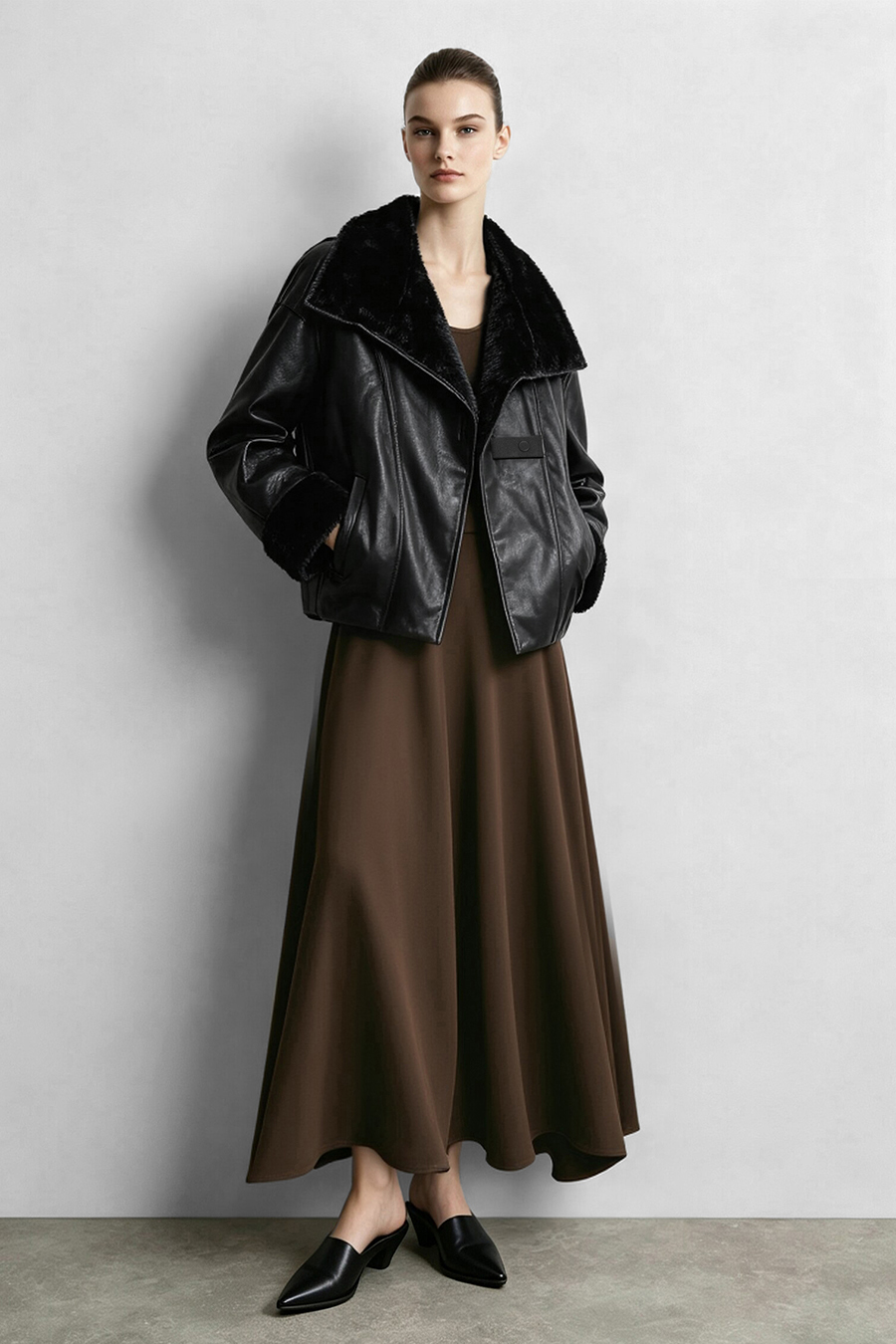 Eco Vegan Leather Padded Jacket|AMII