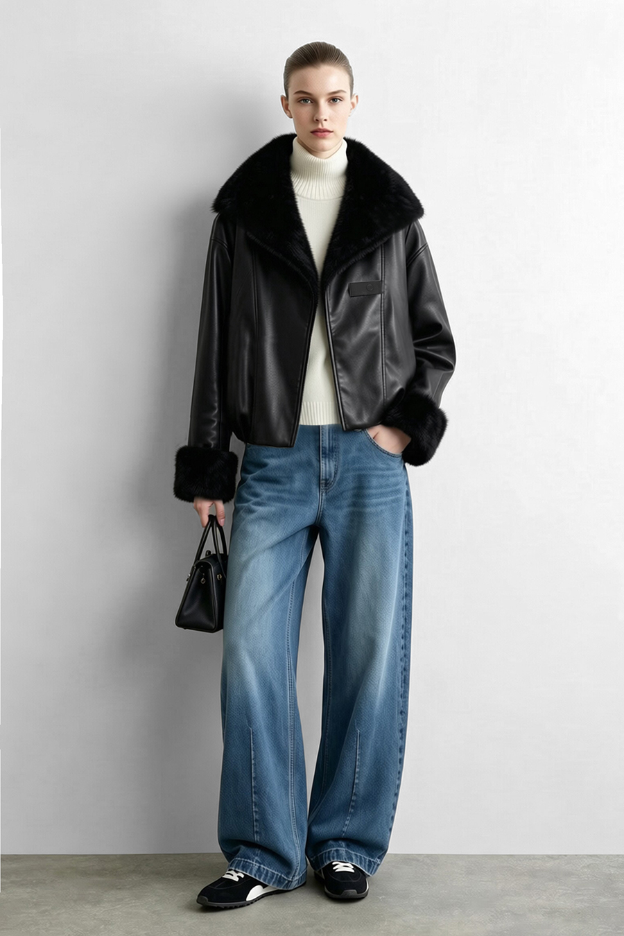Eco Vegan Leather Padded Jacket|AMII