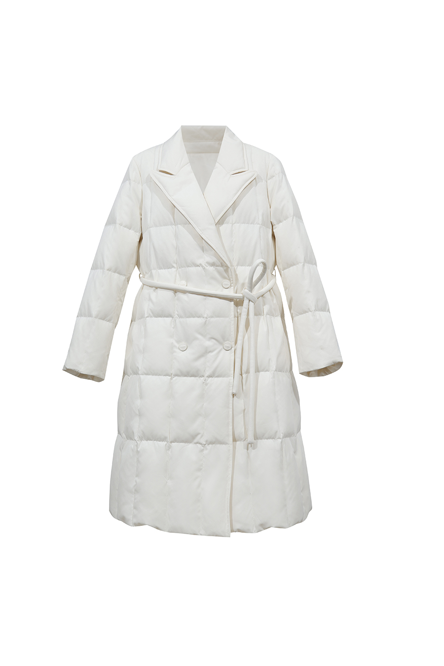 Notched Collar Drawstring Down Jacket|AMII